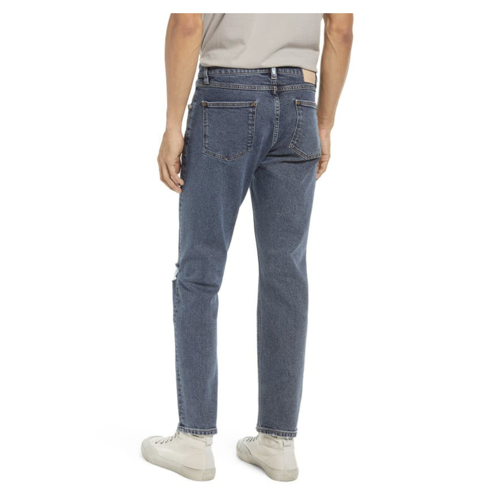 AMENDI Lars Ripped Tapered Slim Fit Jeans In Broken Blue - Picture 3 of 16